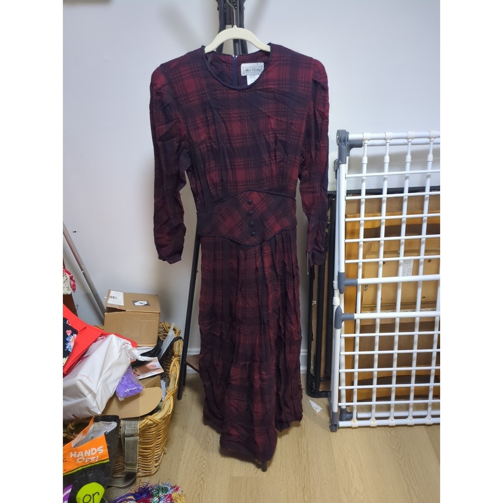 miss dorby‎ plaid dress Red And Black Long Size 12